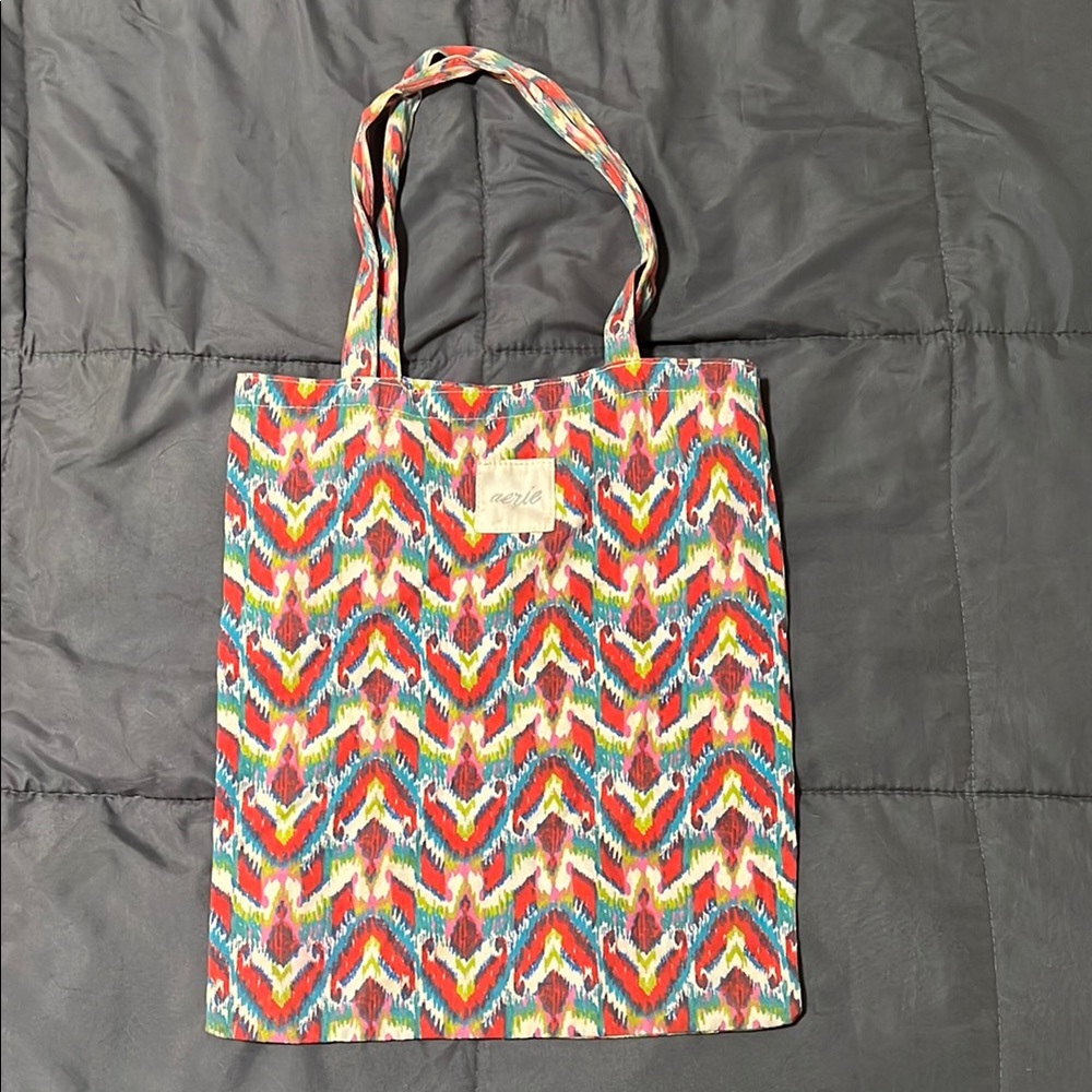 Aerie Vintage Colorful Patterned Tote Bag